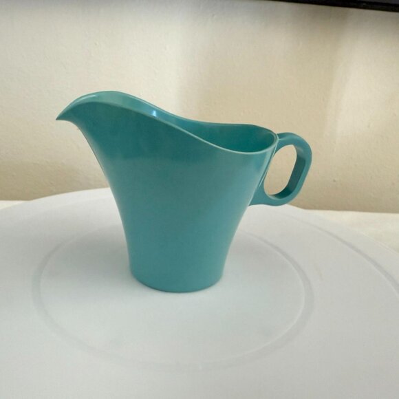 Vintage Mid Century Somerset Aqua Creamer Pitcher Boonton NJ USA 1950s 5 In Tall - Picture 8 of 11